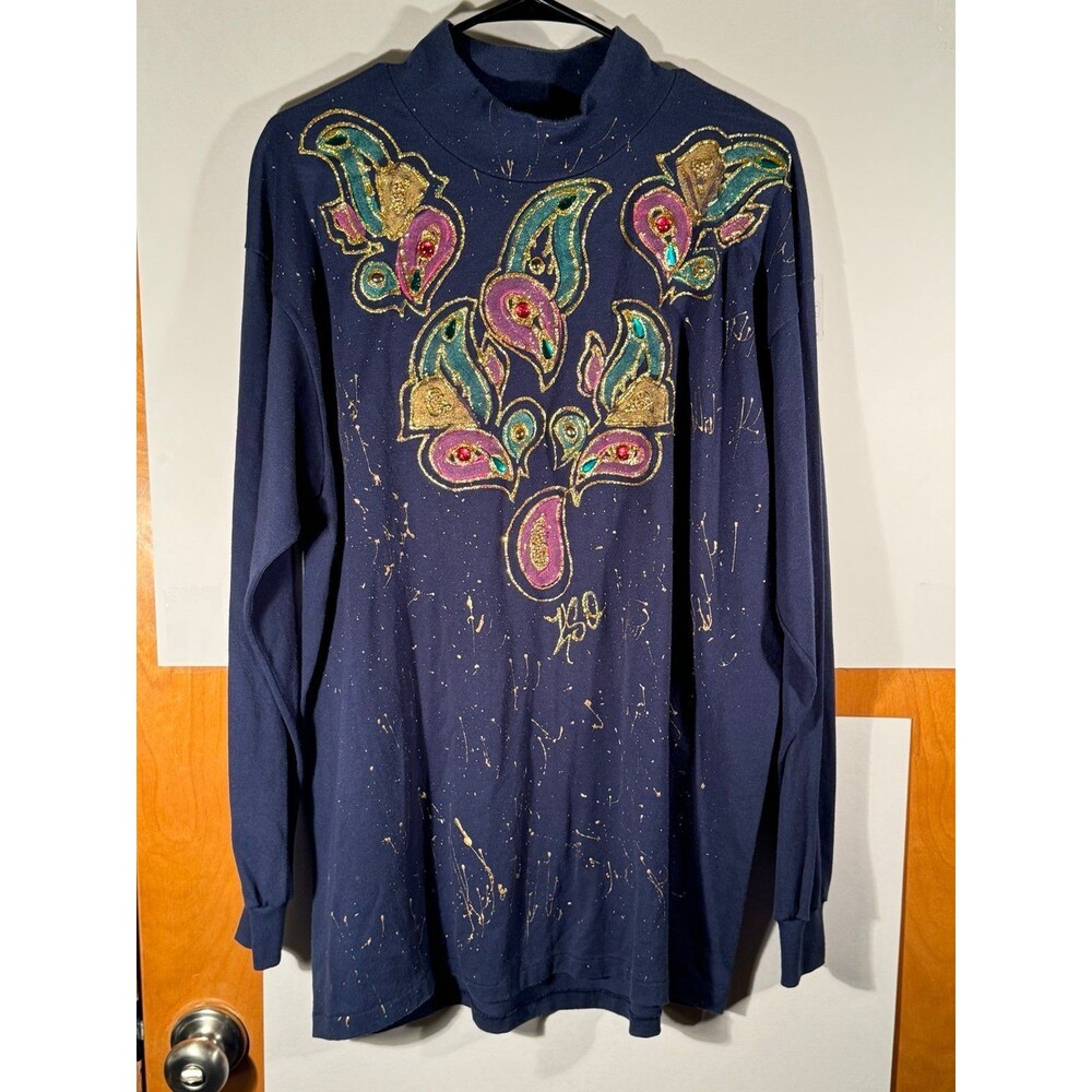 Vintage Decosport 50/50 Custom Ugly Gold Long Sleeve Shirt‎ USA Adult XL